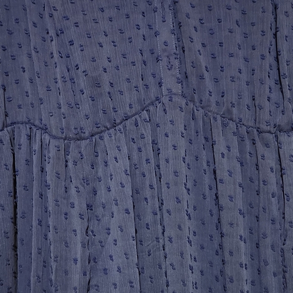 BEAUTIFUL BLUE DOT MAXI DRESS with slip. - Picture 4 of 7